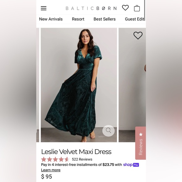 NWT BALTIC BORN LESLIE VELVET MAXI DRESS - Picture 5 of 6